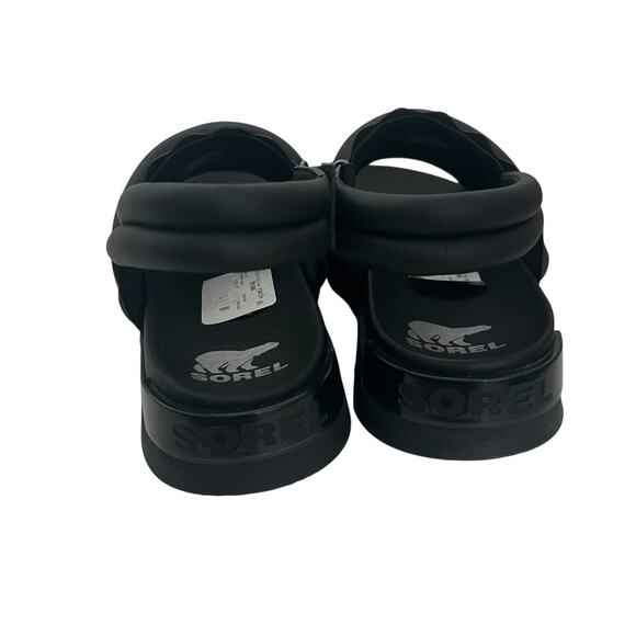 Sorel Viibe Slingback Flat Puffy Black Sandal Size 11 - Picture 5 of 10